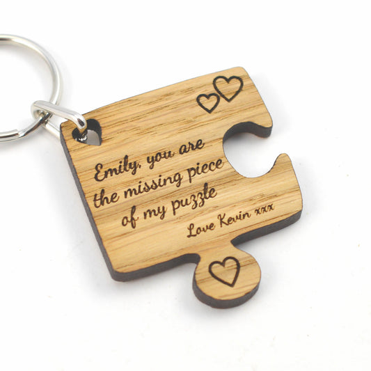 You ARE The MISSING Piece Of My Puzzle - Jigsaw Keyring Valentines Day Gift