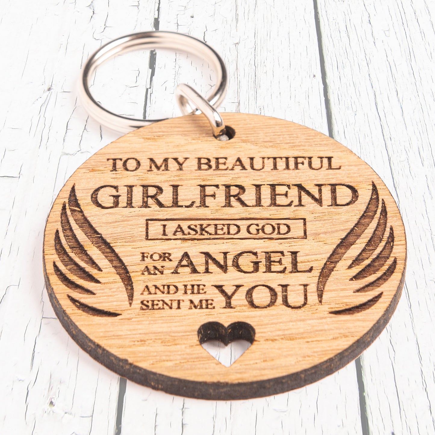 I Asked God For An Angel Keyring - Cheesy Romantic Valentine's Day Gift For Girlfriend