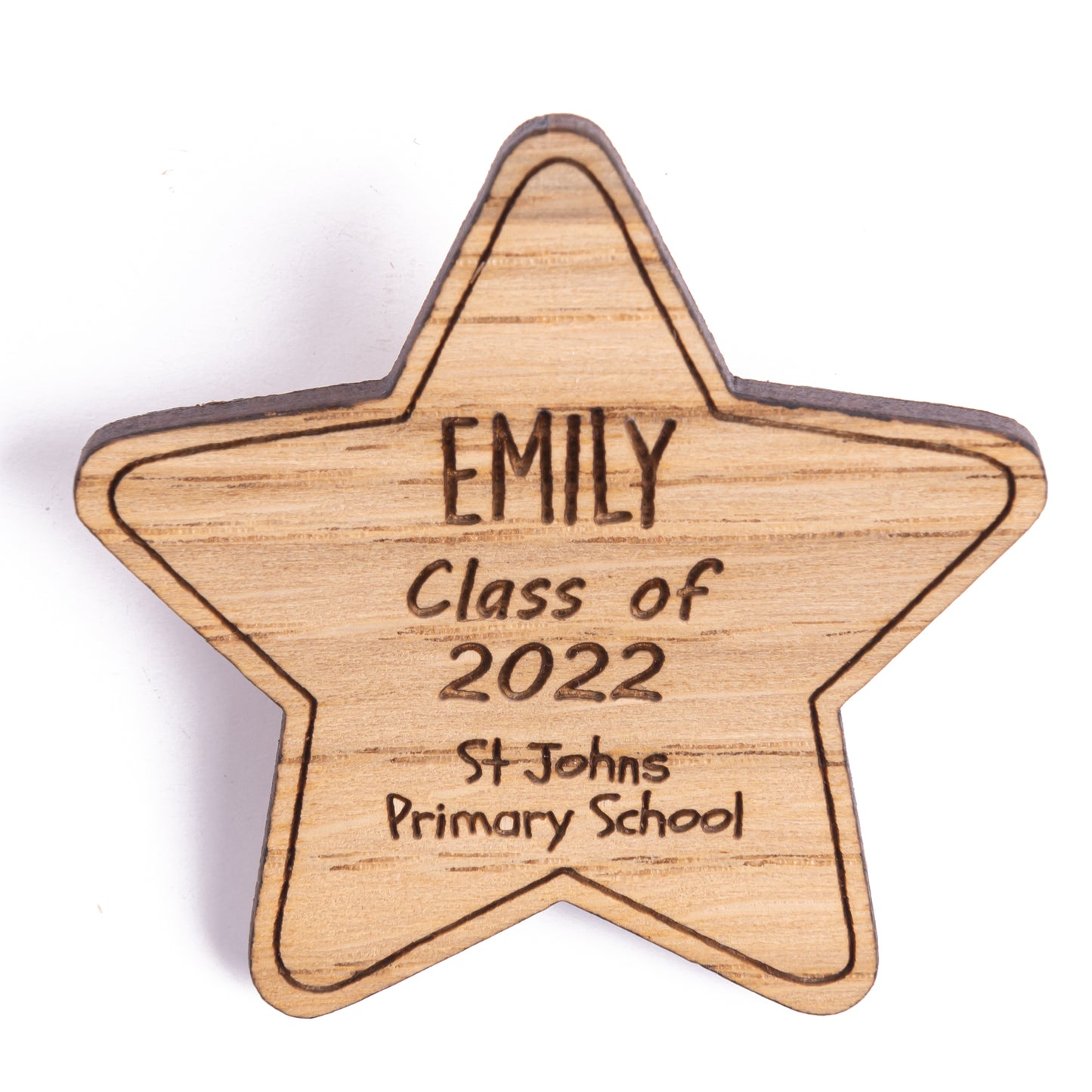 Wooden Star Class Name Badges - Teacher Pupil Gift