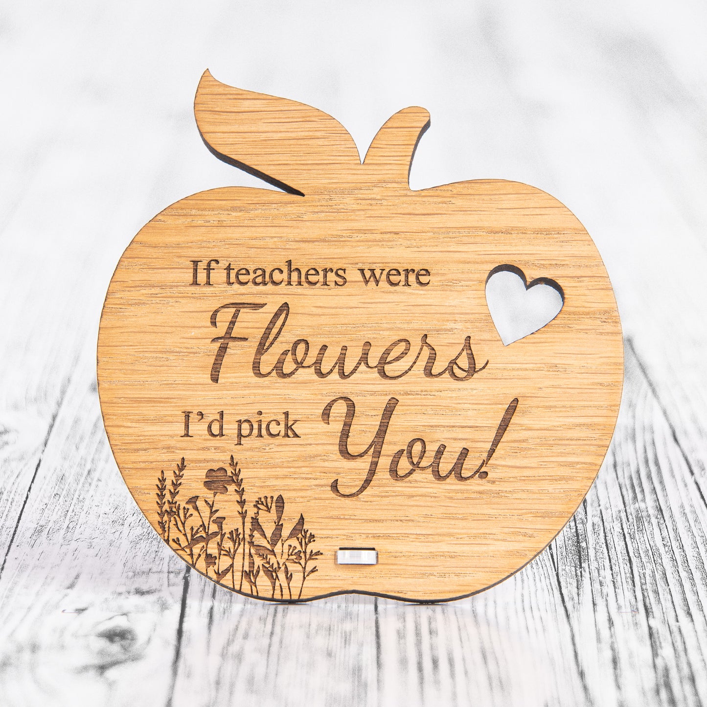 Personalised Teacher Gift - If Teachers Were Flowers I'd Pick You - Wooden Thank You Plaque