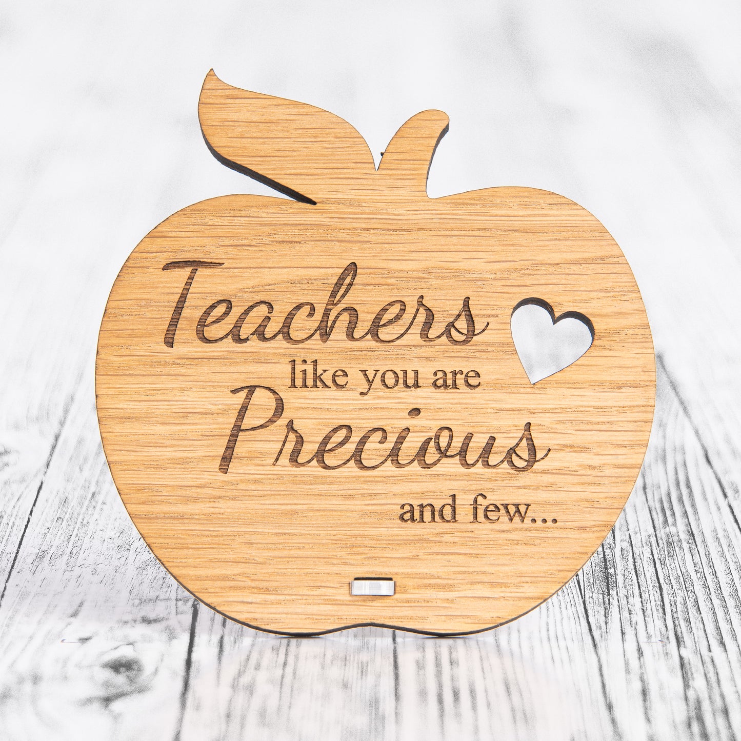 Personalised Thank You Gift For Teacher - Wooden Apple Plaque