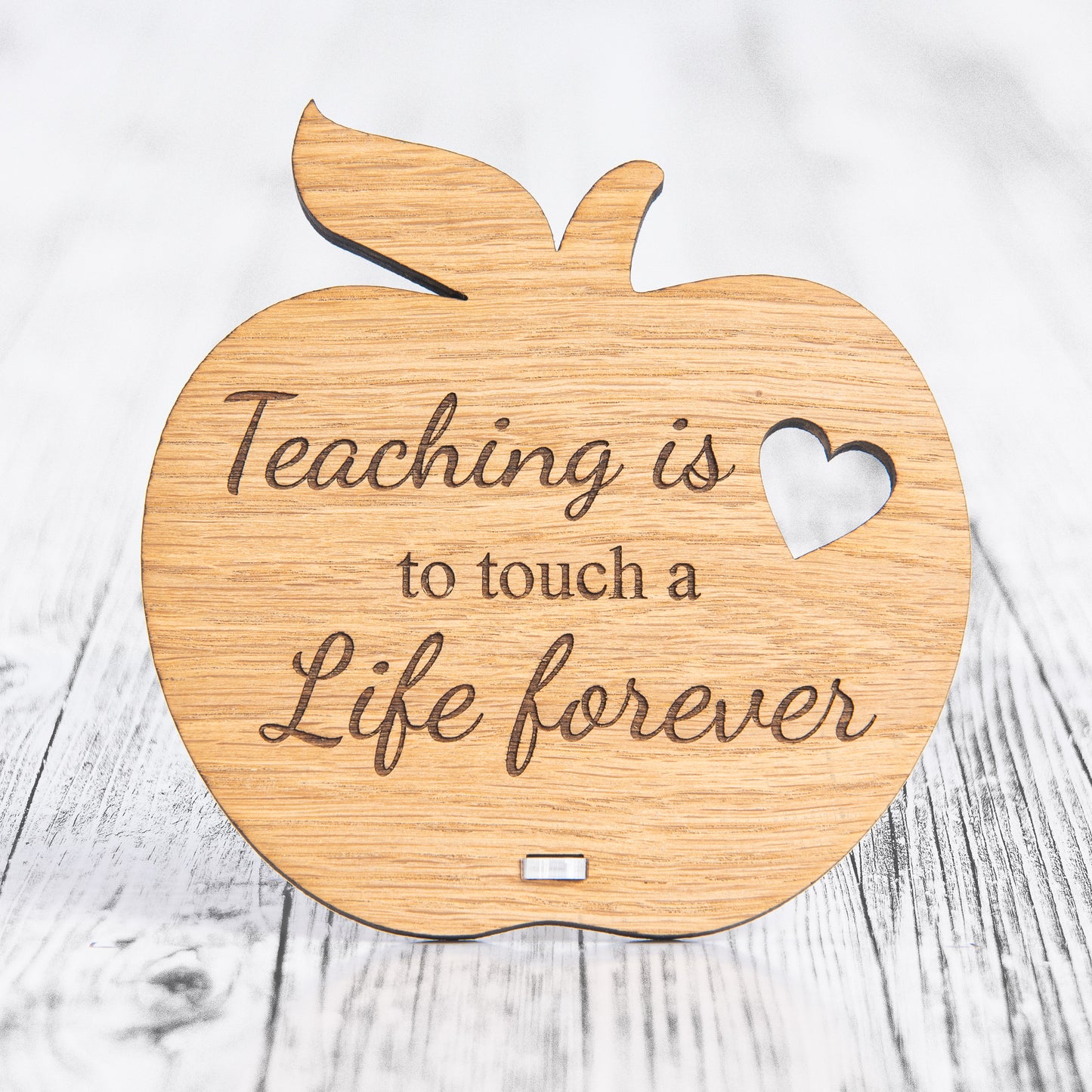 Personalised Thank You Gift For Teacher - Wooden Apple Plaque