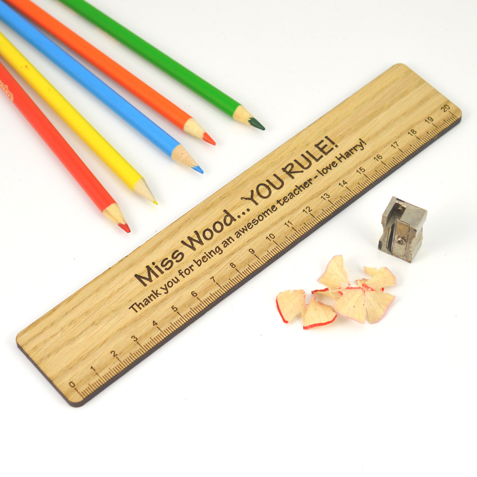 Nature Theme Ruler Personalised Wooden Thank You Ruler For Teacher - End Of Term