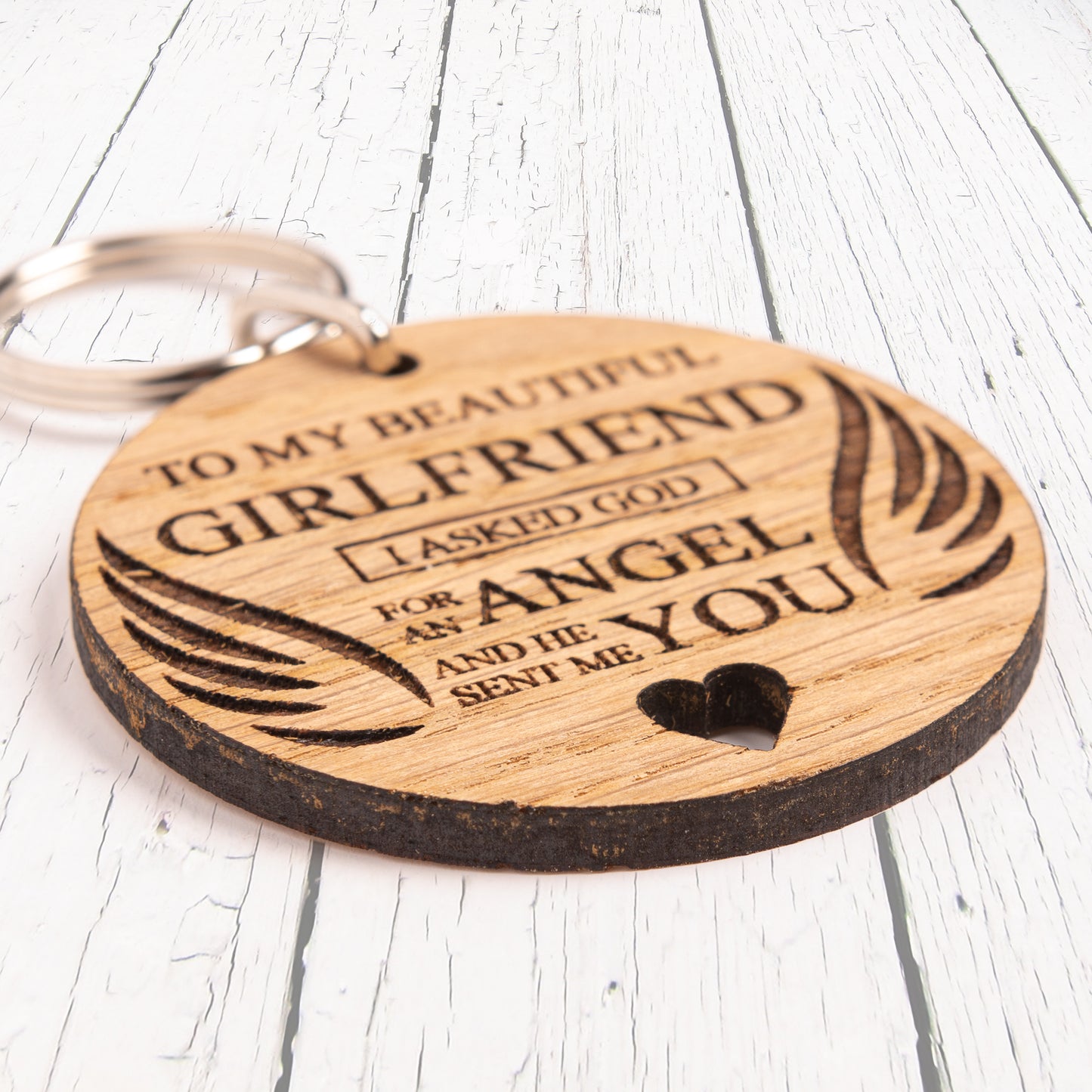 I Asked God For An Angel Keyring - Cheesy Romantic Valentine's Day Gift For Girlfriend