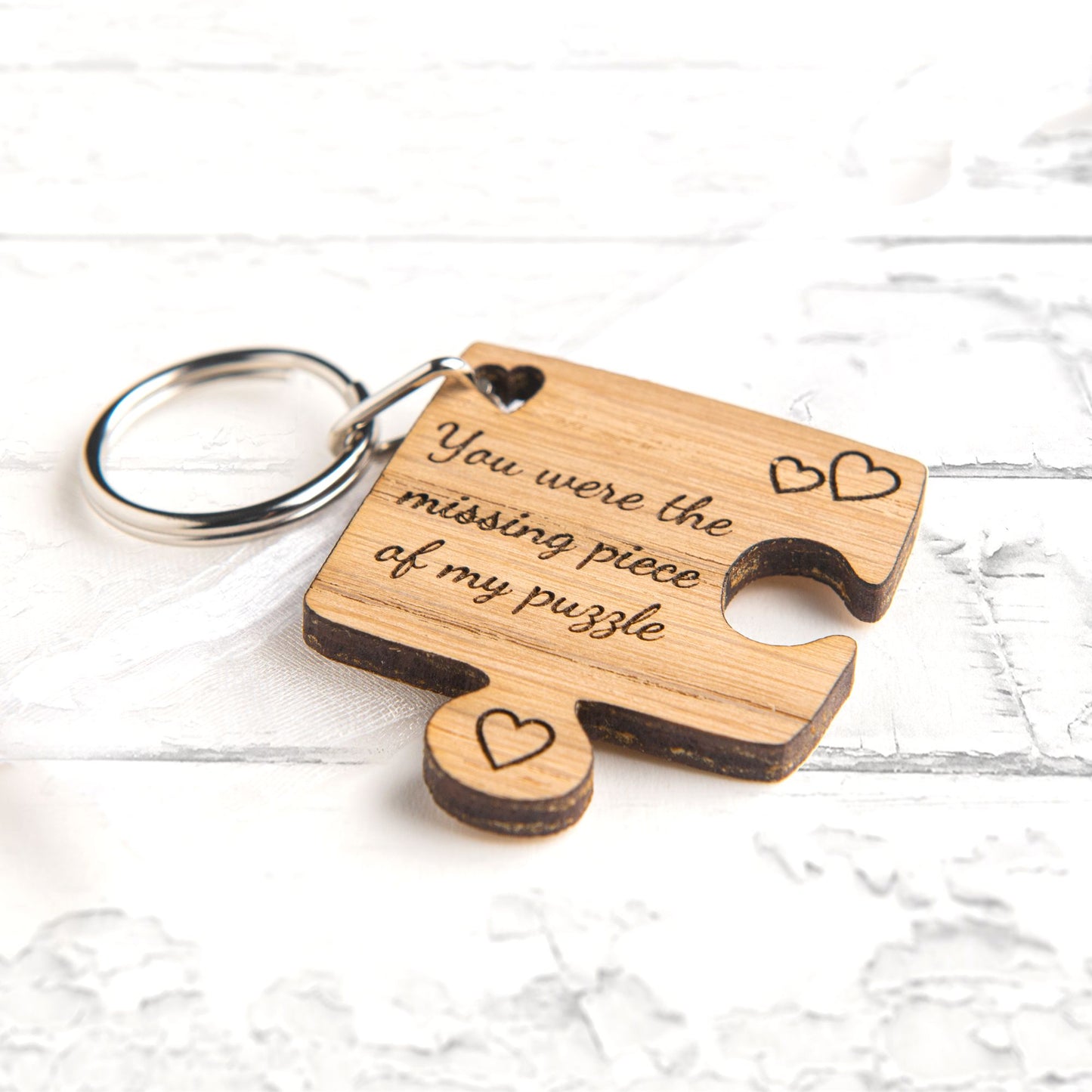 You WERE The MISSING Piece Of My Puzzle - Jigsaw Keyring Valentines Day Gift